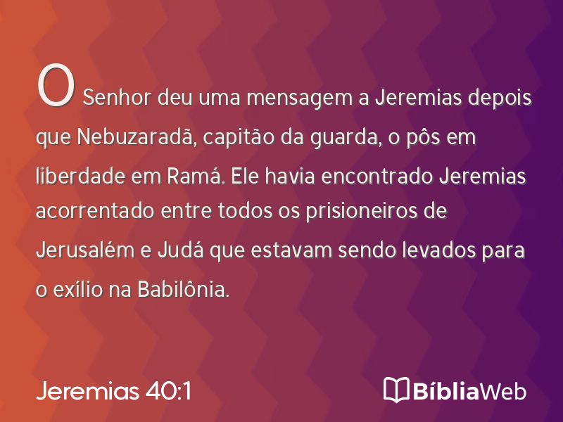 Jeremias 40:1 em imagem para compartilhar