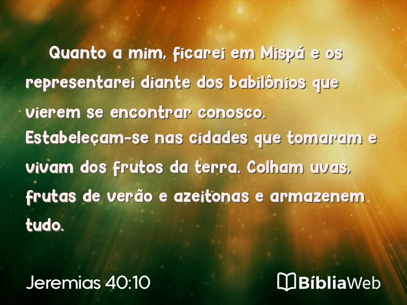 Jeremias 40:10 em imagem para compartilhar