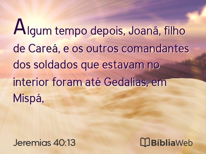 Jeremias 40:13 em imagem para compartilhar