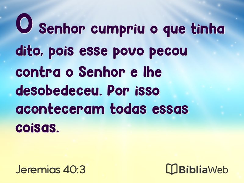 Jeremias 40:3 em imagem para compartilhar