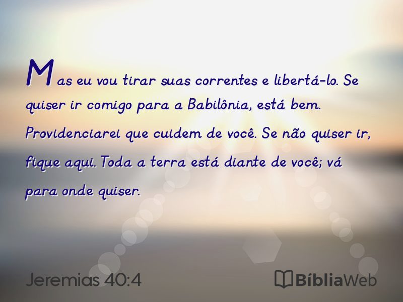 Jeremias 40:4 em imagem para compartilhar