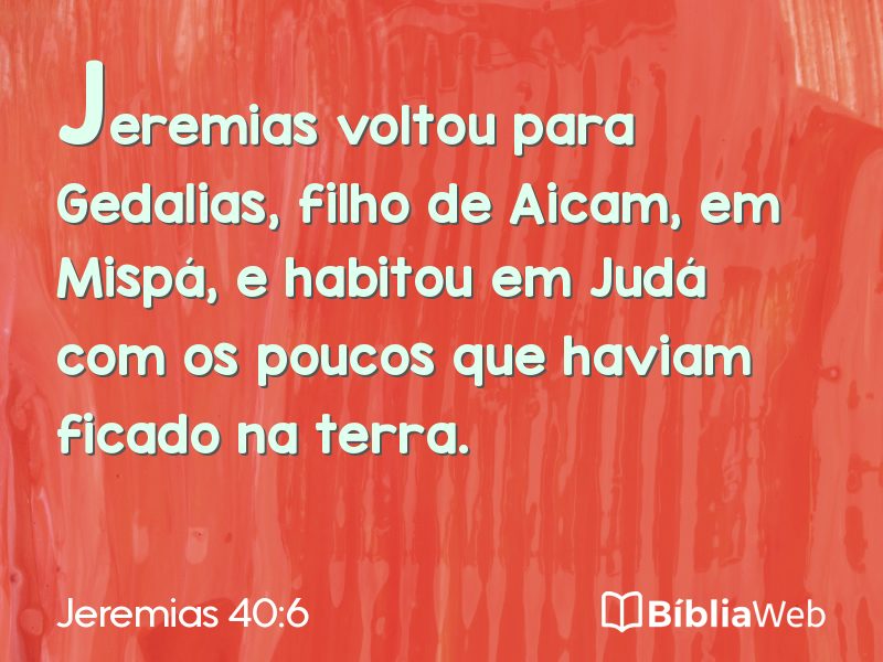 Jeremias 40:6 em imagem para compartilhar