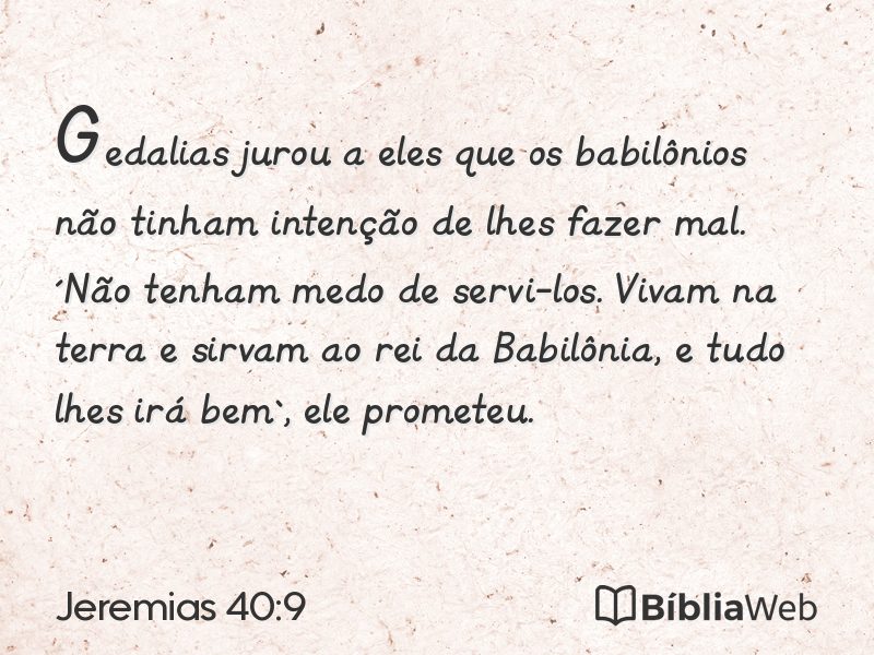 Jeremias 40:9 em imagem para compartilhar
