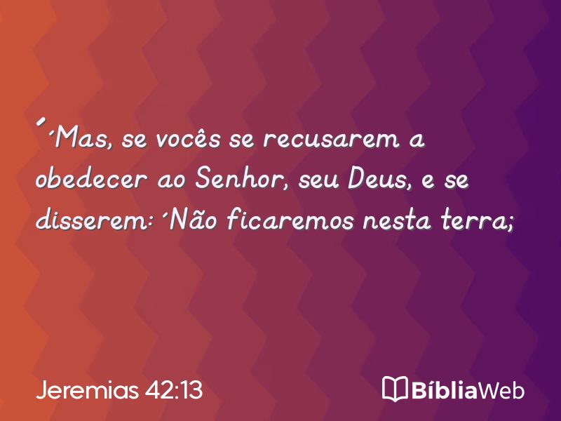 Jeremias 42:13 em imagem para compartilhar