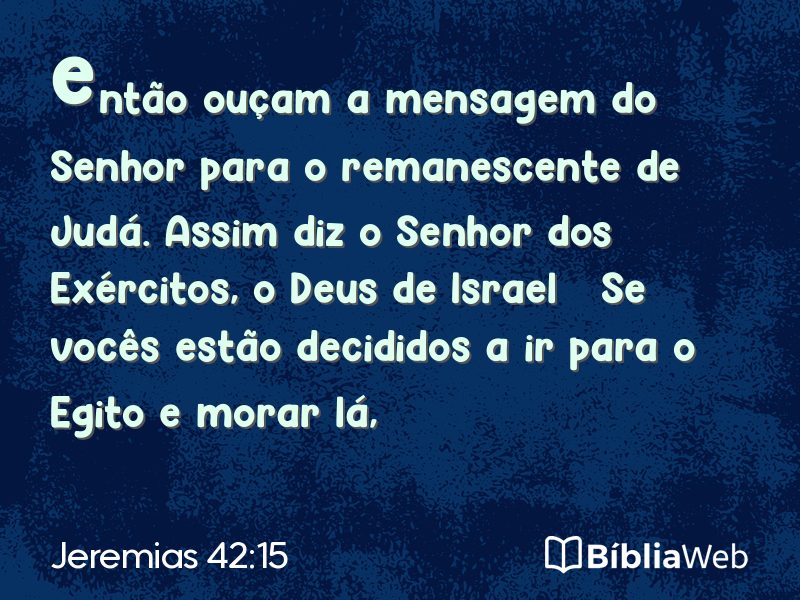 Jeremias 42:15 em imagem para compartilhar