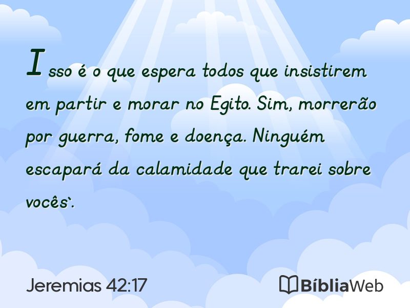 Jeremias 42:17 em imagem para compartilhar