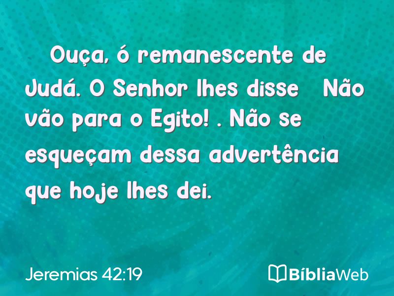 Jeremias 42:19 em imagem para compartilhar