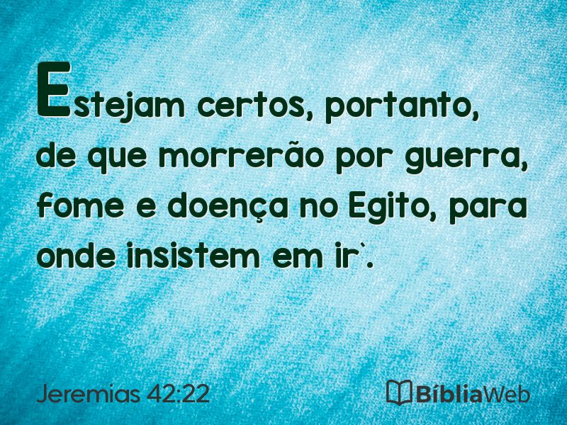 Jeremias 42:22 em imagem para compartilhar