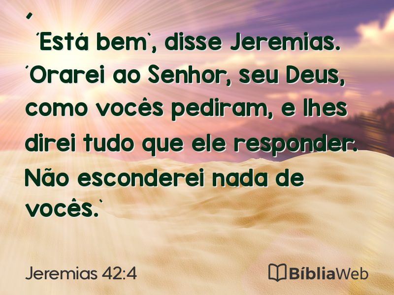 Jeremias 42:4 em imagem para compartilhar