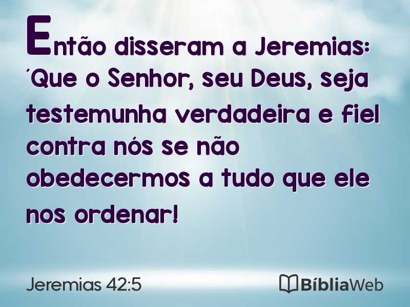 Jeremias 42:5 em imagem para compartilhar