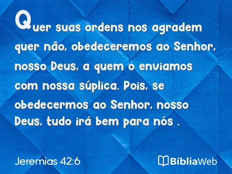 Jeremias 42:6 em imagem para compartilhar