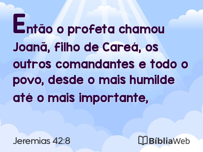 Jeremias 42:8 em imagem para compartilhar