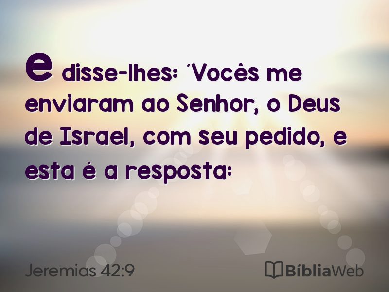 Jeremias 42:9 em imagem para compartilhar