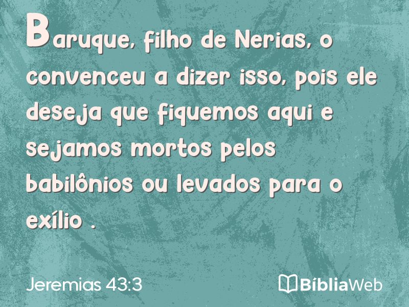 Jeremias 43:3 em imagem para compartilhar