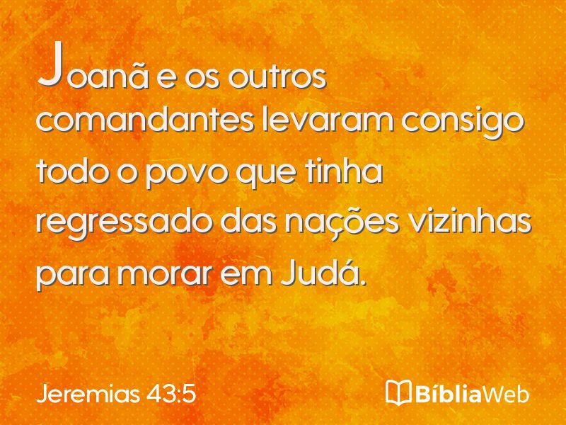 Jeremias 43:5 em imagem para compartilhar