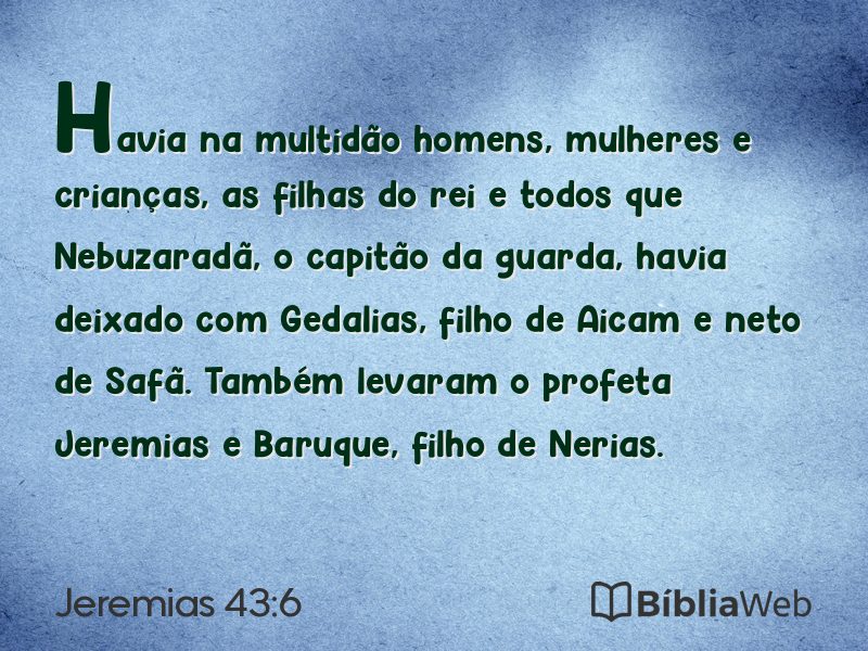 Jeremias 43:6 em imagem para compartilhar