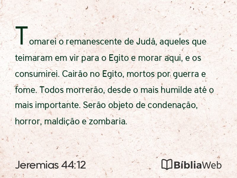 Jeremias 44:12 em imagem para compartilhar