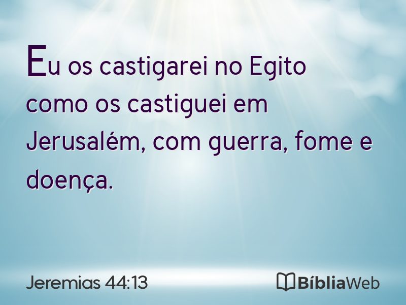Jeremias 44:13 em imagem para compartilhar