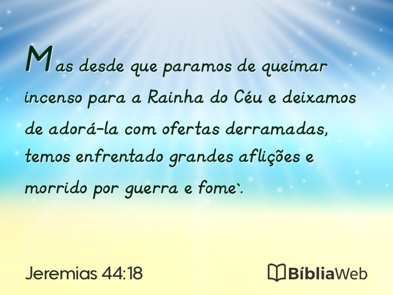 Jeremias 44:18 em imagem para compartilhar