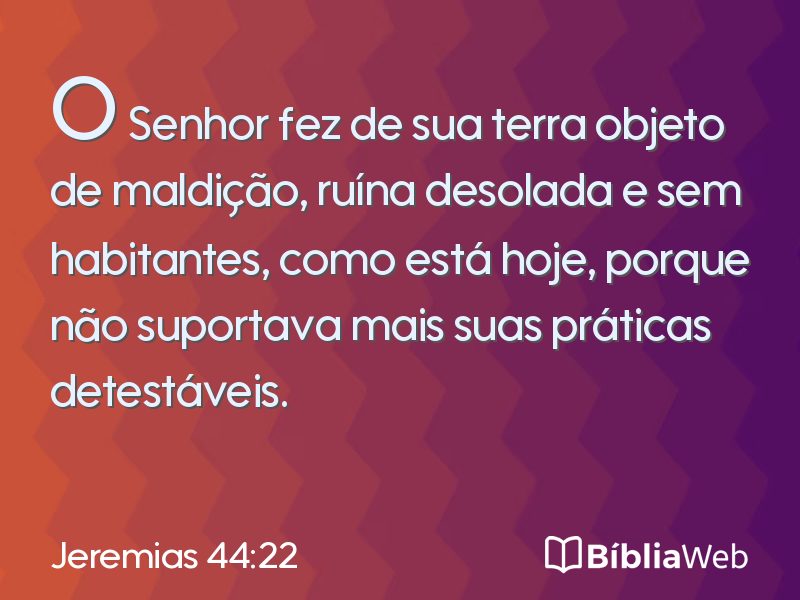 Jeremias 44:22 em imagem para compartilhar