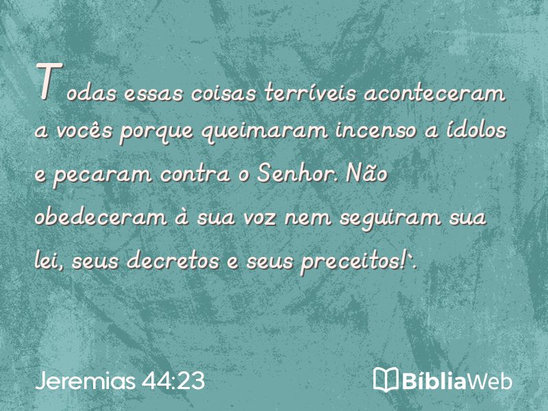 Jeremias 44:23 em imagem para compartilhar