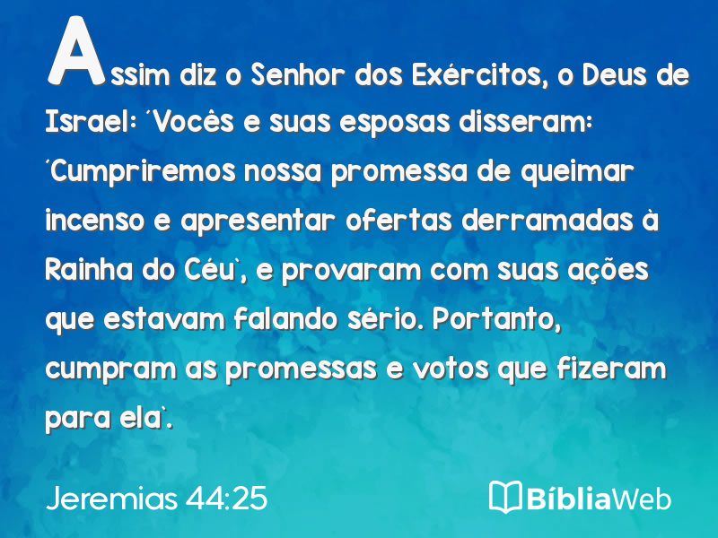 Jeremias 44:25 em imagem para compartilhar