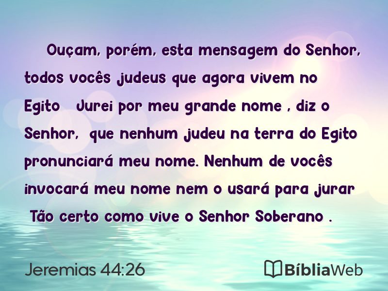 Jeremias 44:26 em imagem para compartilhar