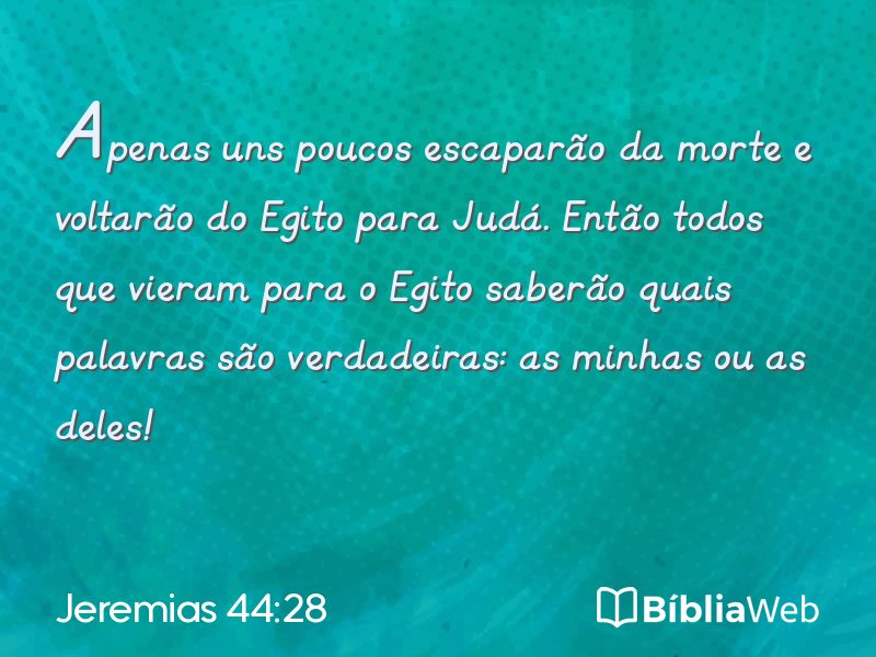 Jeremias 44:28 em imagem para compartilhar