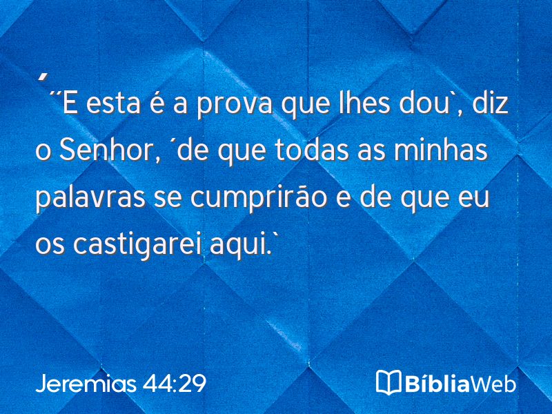 Jeremias 44:29 em imagem para compartilhar