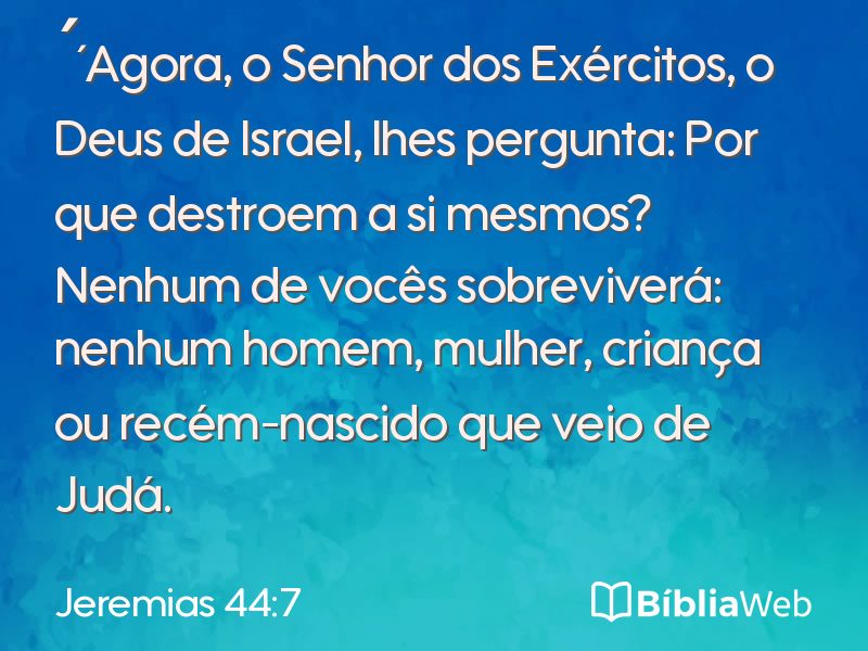 Jeremias 44:7 em imagem para compartilhar