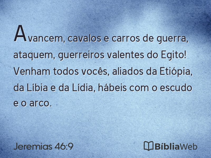 Jeremias 46:9 em imagem para compartilhar