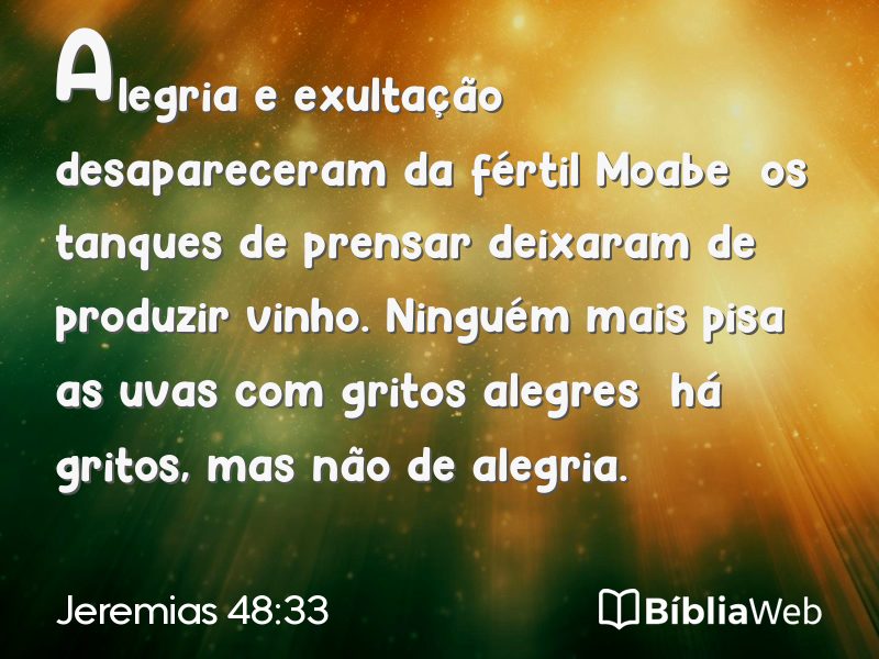 Jeremias 48:33 em imagem para compartilhar