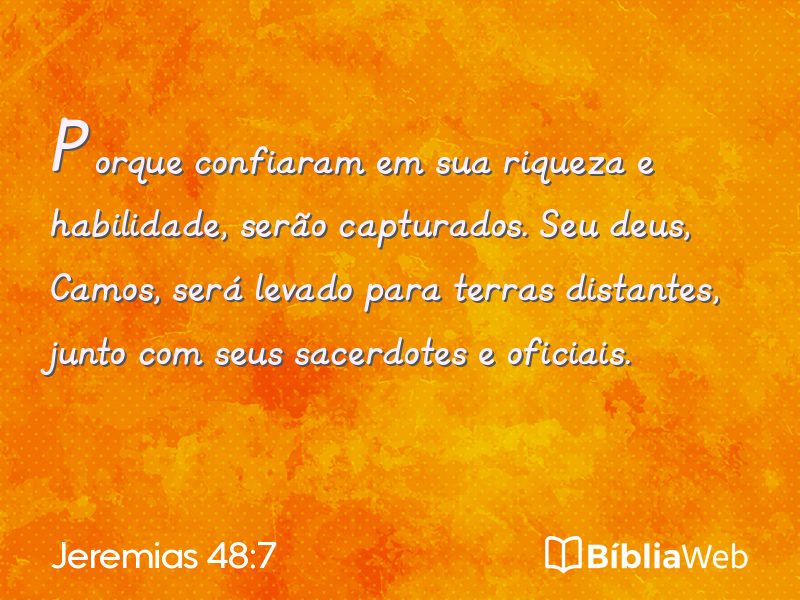 Jeremias 48:7 em imagem para compartilhar