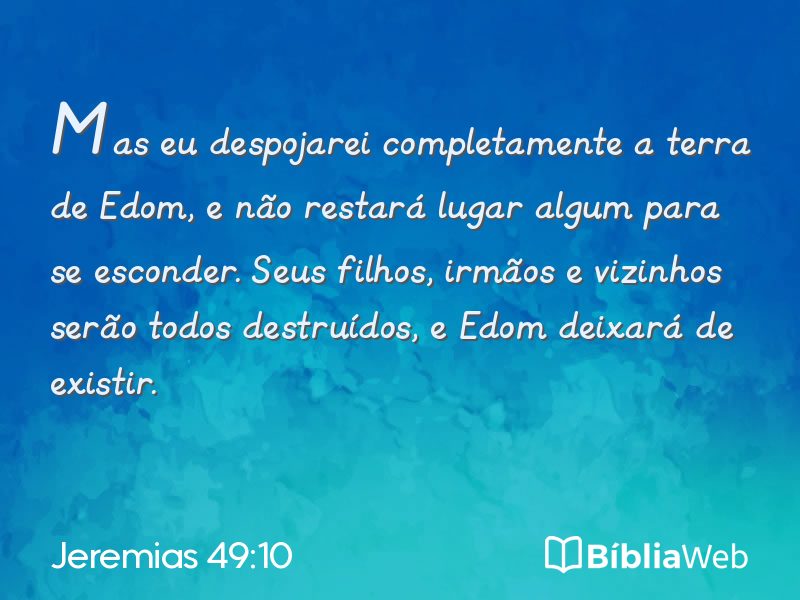 Jeremias 49:10 em imagem para compartilhar