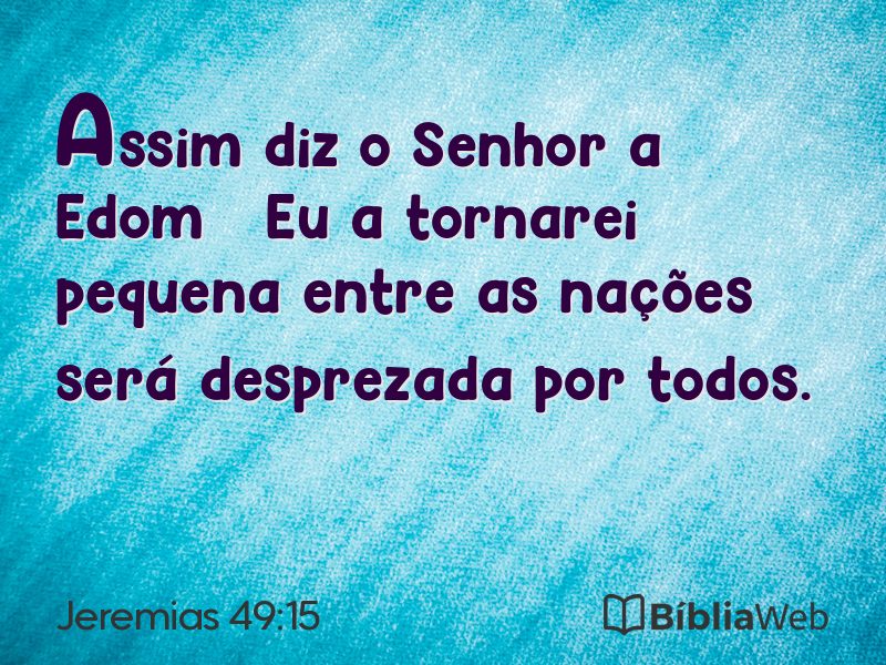 Jeremias 49:15 em imagem para compartilhar