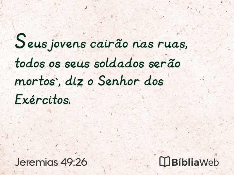 Jeremias 49:26 em imagem para compartilhar