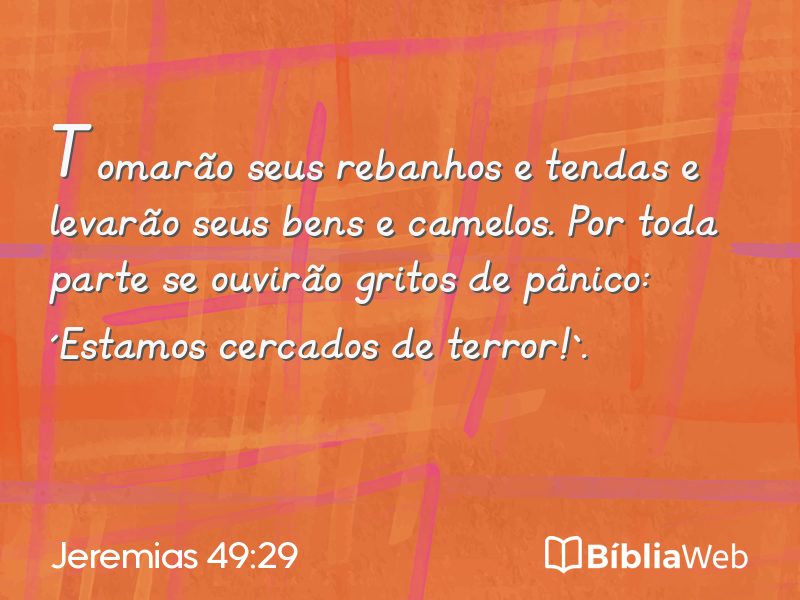Jeremias 49:29 em imagem para compartilhar