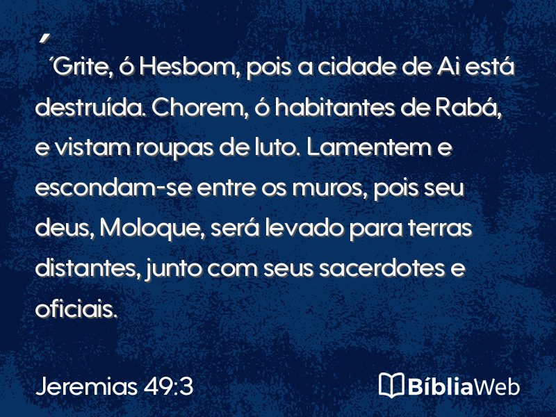 Jeremias 49:3 em imagem para compartilhar