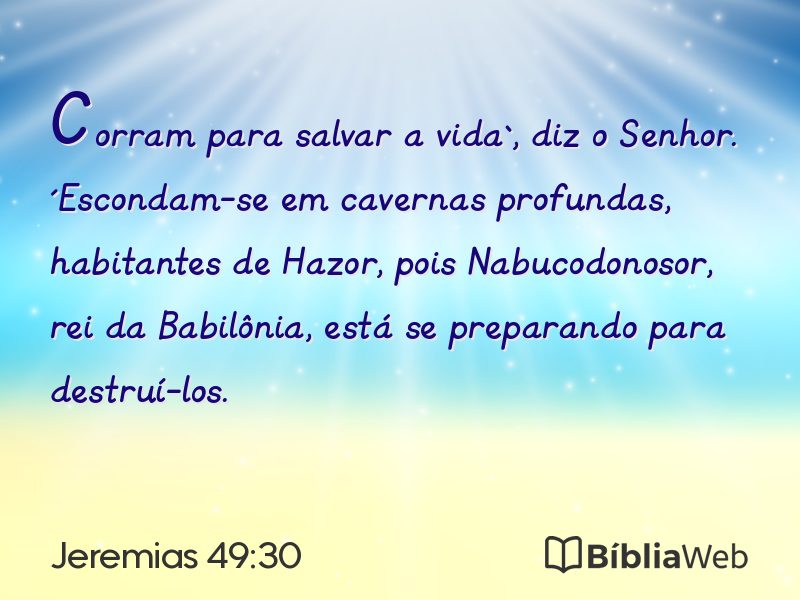Jeremias 49:30 em imagem para compartilhar