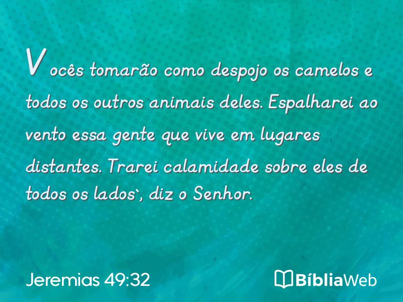 Jeremias 49:32 em imagem para compartilhar