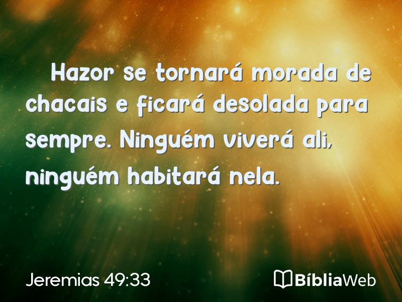 Jeremias 49:33 em imagem para compartilhar