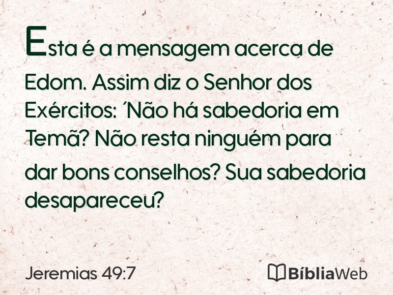 Jeremias 49:7 em imagem para compartilhar