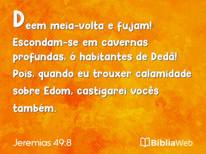 Jeremias 49:8 em imagem para compartilhar