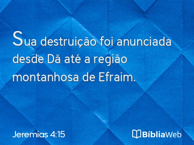Jeremias 4:15 em imagem para compartilhar