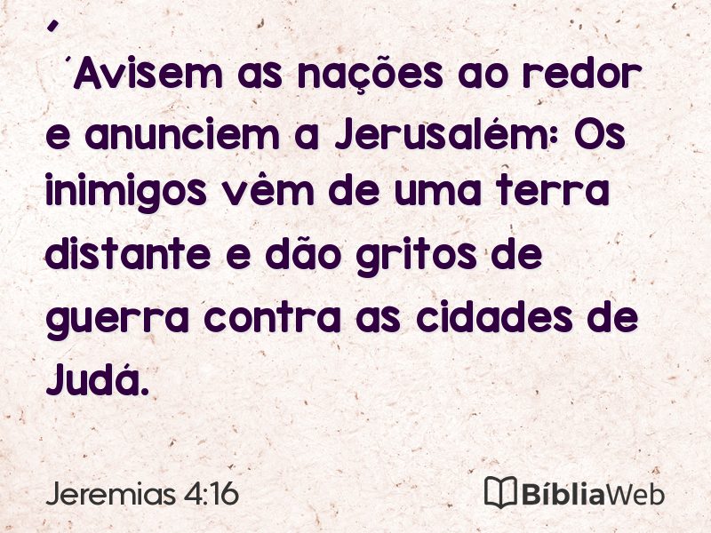 Jeremias 4:16 em imagem para compartilhar