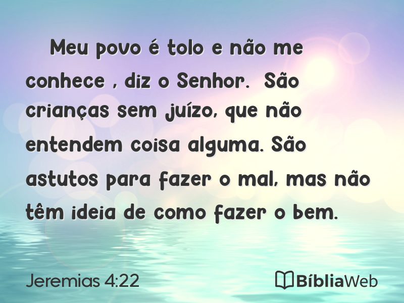 Jeremias 4:22 em imagem para compartilhar