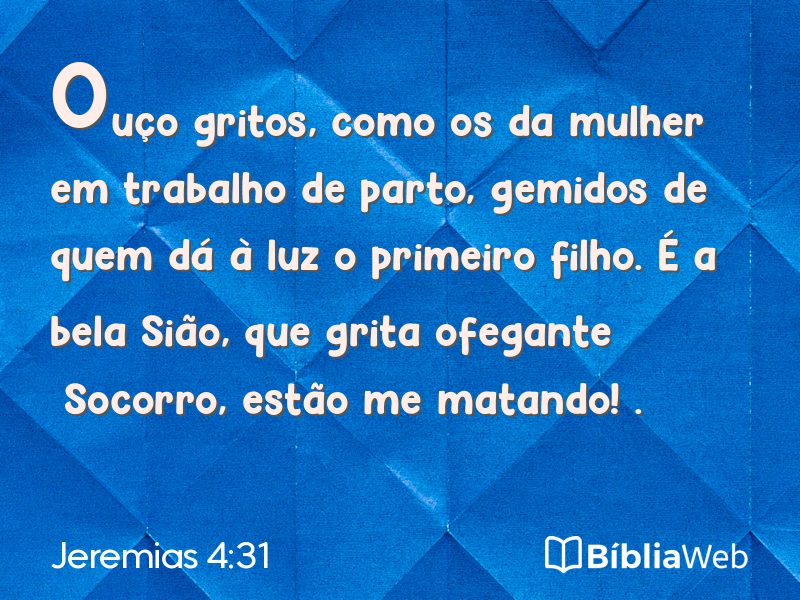 Jeremias 4:31 em imagem para compartilhar