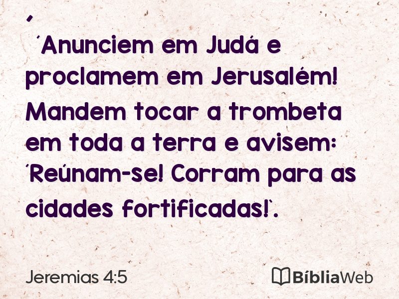 Jeremias 4:5 em imagem para compartilhar