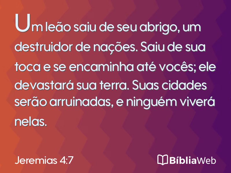 Jeremias 4:7 em imagem para compartilhar