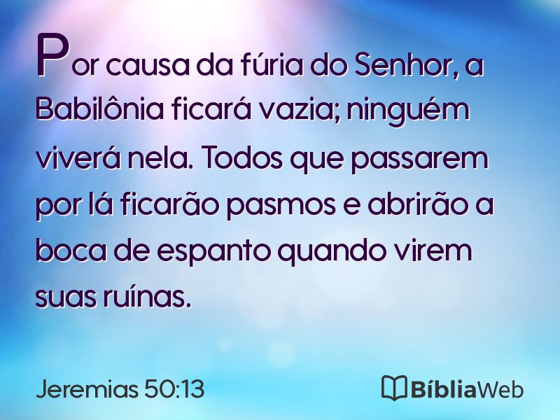 Jeremias 50:13 em imagem para compartilhar